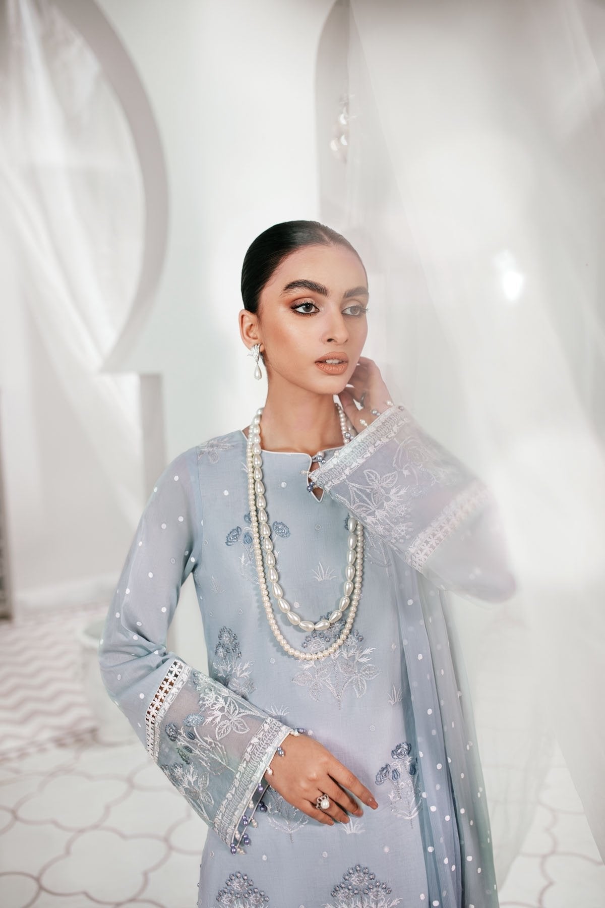 Alkaram - 2 Pc Embroidered Lawn Suit With Chiffon Dupatta