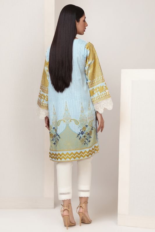 2 Pc Embroidered Cotton Satin Suit