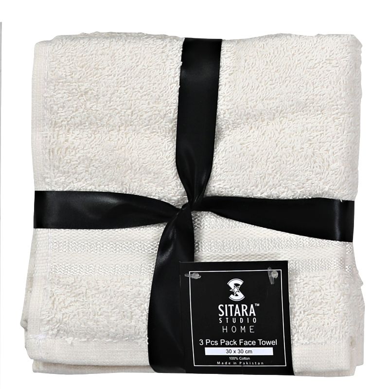 3PC Pack Face Towel - Off White