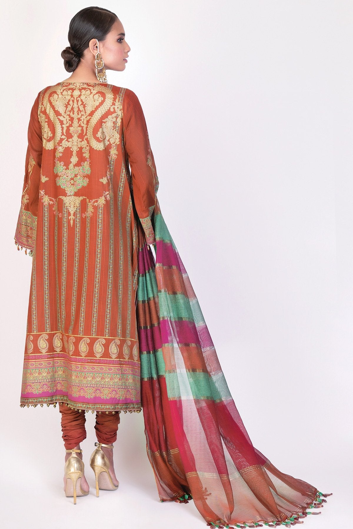 Alkaram - 3 Pc Embroidered Suit With Jacquard Dupatta