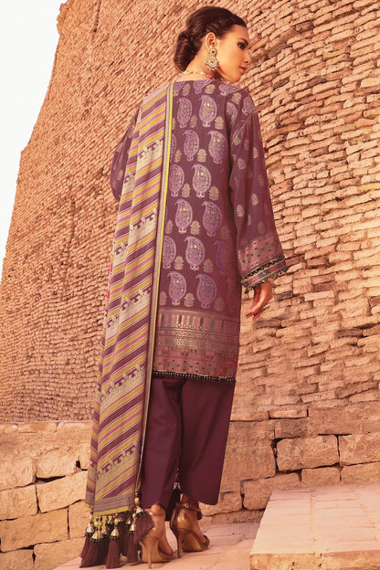 Alkaram - 3 Pc Embroidered Suit With Cotton Silk Dupatta