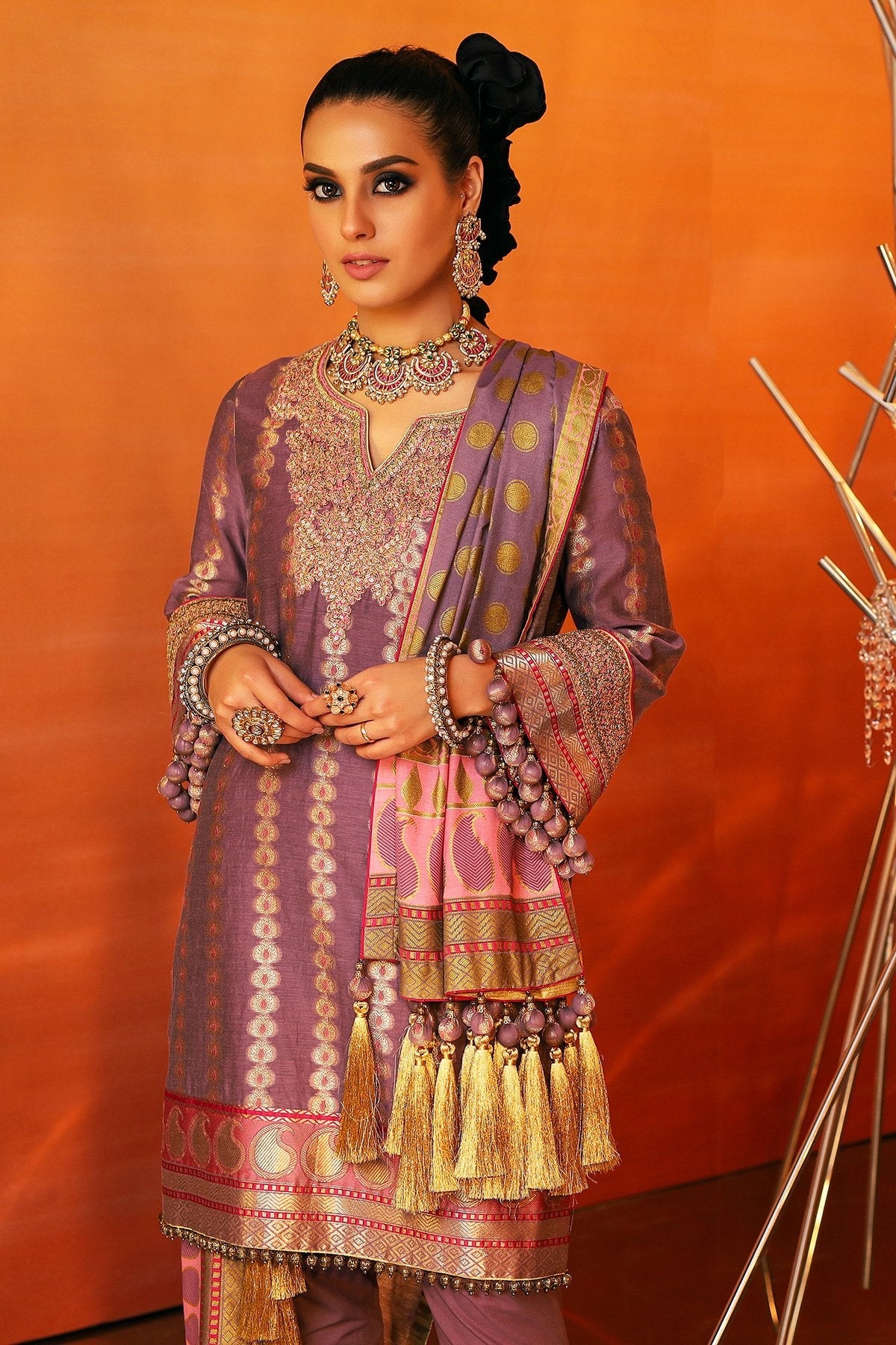 Alkaram - 3 Piece Embroidered Suit With Cotton Silk Dupatta