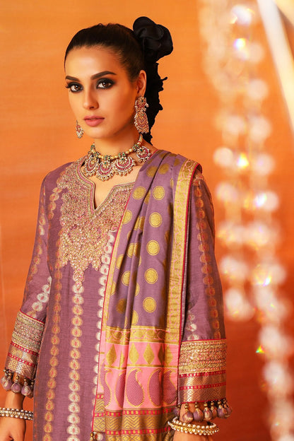 Alkaram - 3 Piece Embroidered Suit With Cotton Silk Dupatta