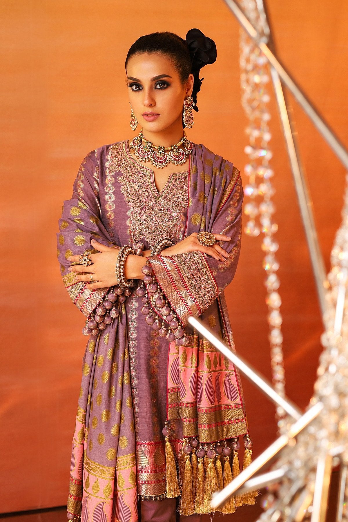 Alkaram - 3 Piece Embroidered Suit With Cotton Silk Dupatta