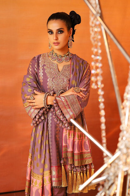 Alkaram - 3 Piece Embroidered Suit With Cotton Silk Dupatta