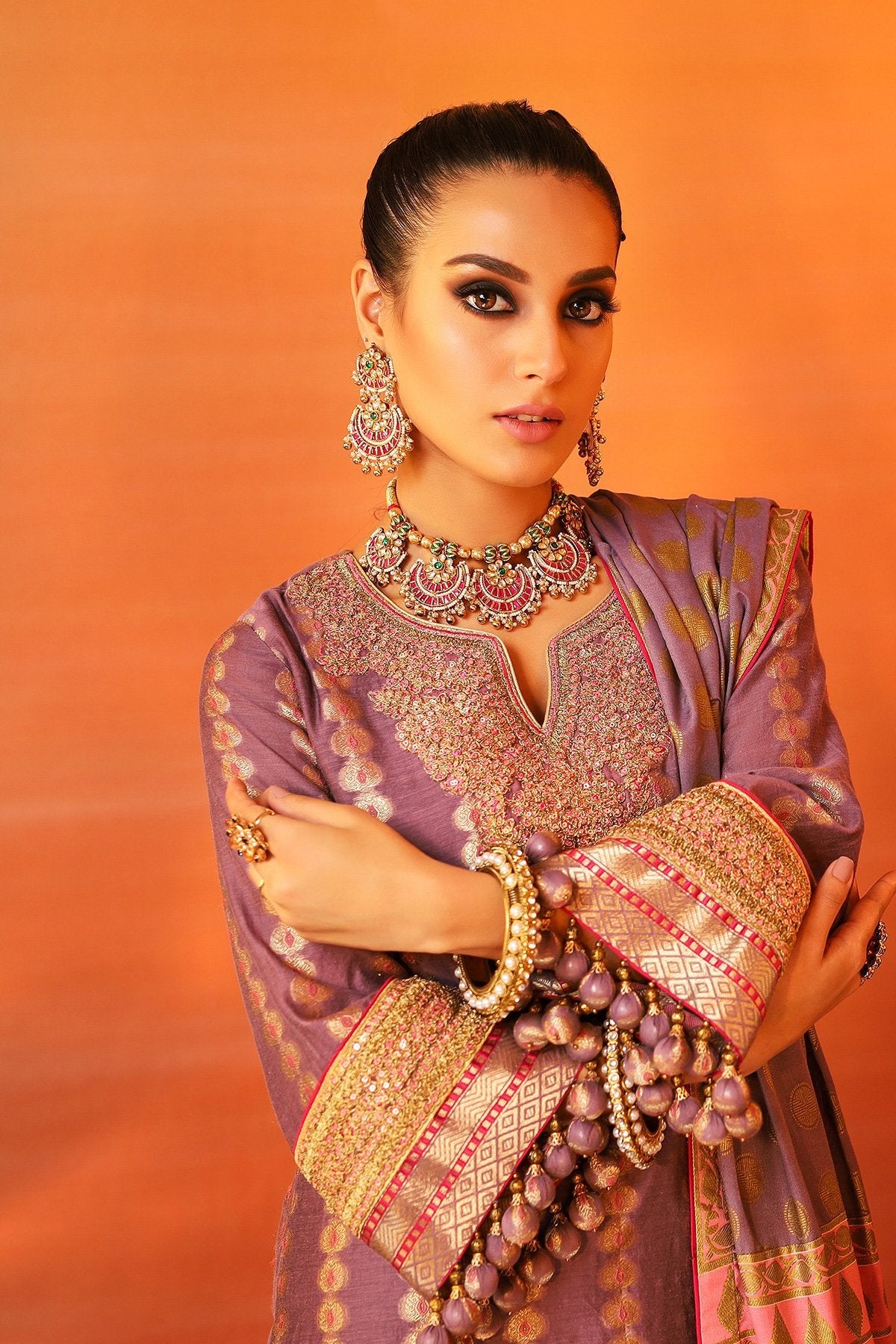 Alkaram - 3 Piece Embroidered Suit With Cotton Silk Dupatta