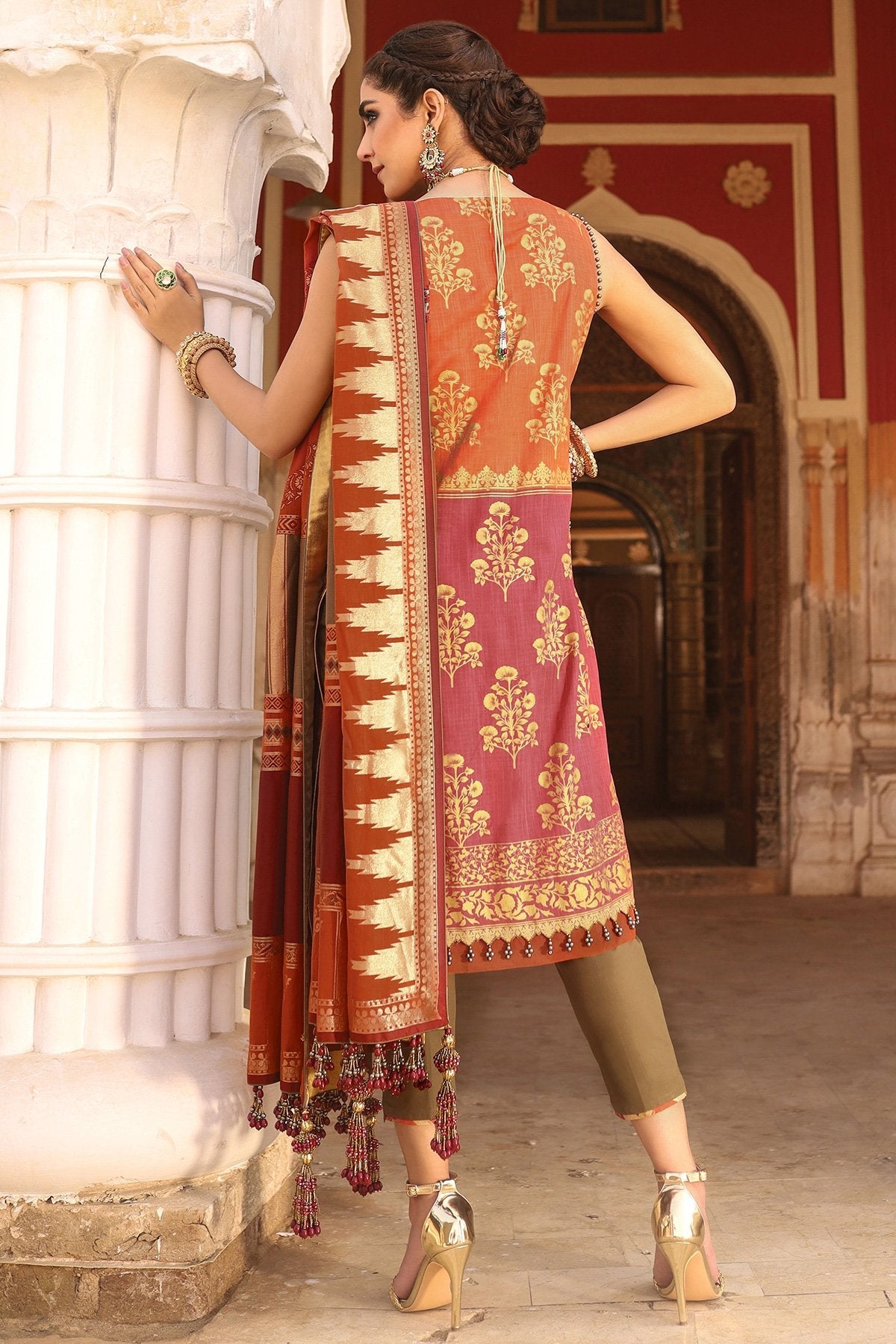 Alkaram - 3 Pc Embroidered Suit With Jaqcuard Dupatta