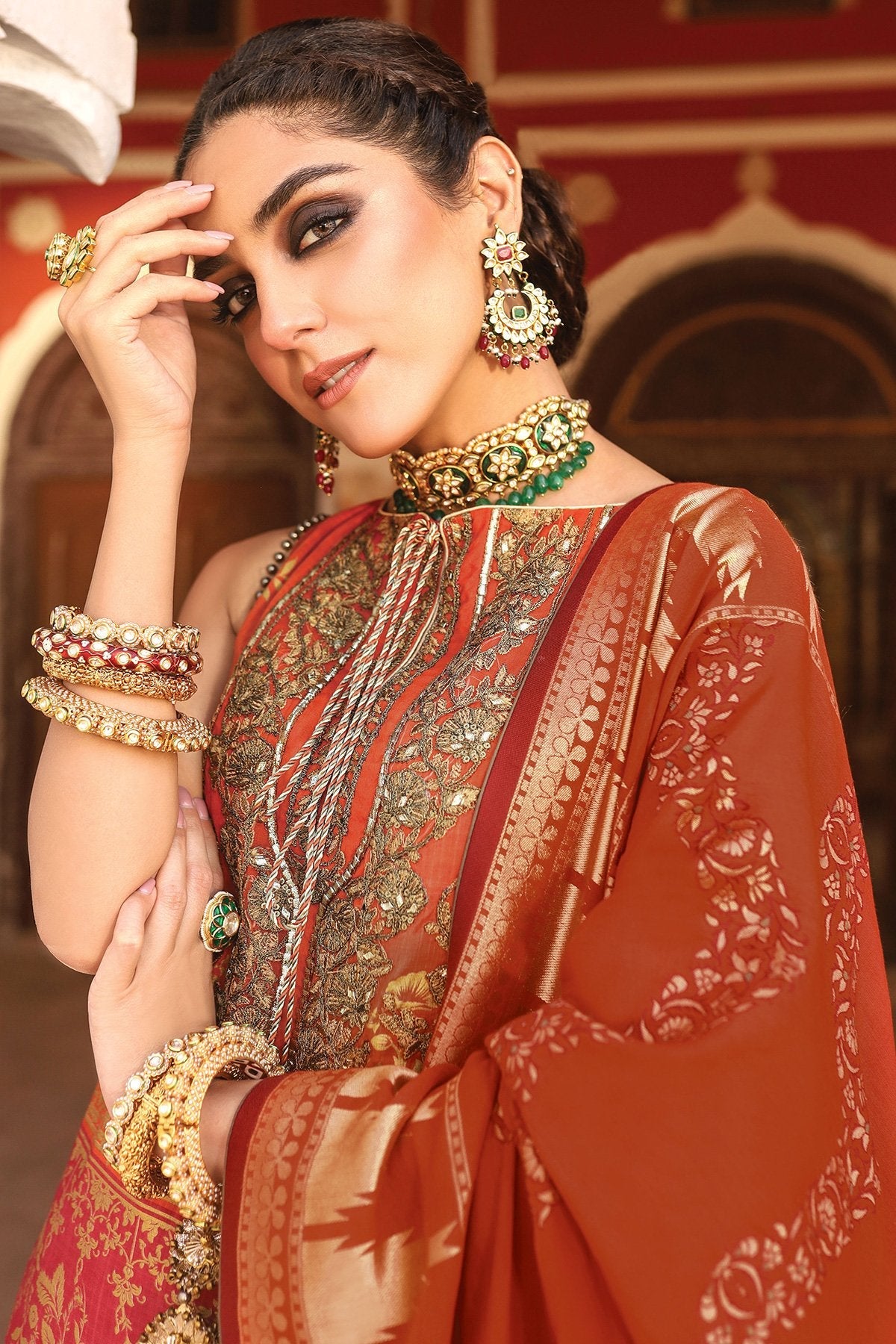 Alkaram - 3 Pc Embroidered Suit With Jaqcuard Dupatta