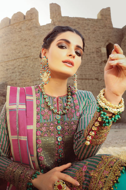 Alkaram - 3 Pc Embroidered Suit With Cotton Silk Dupatta
