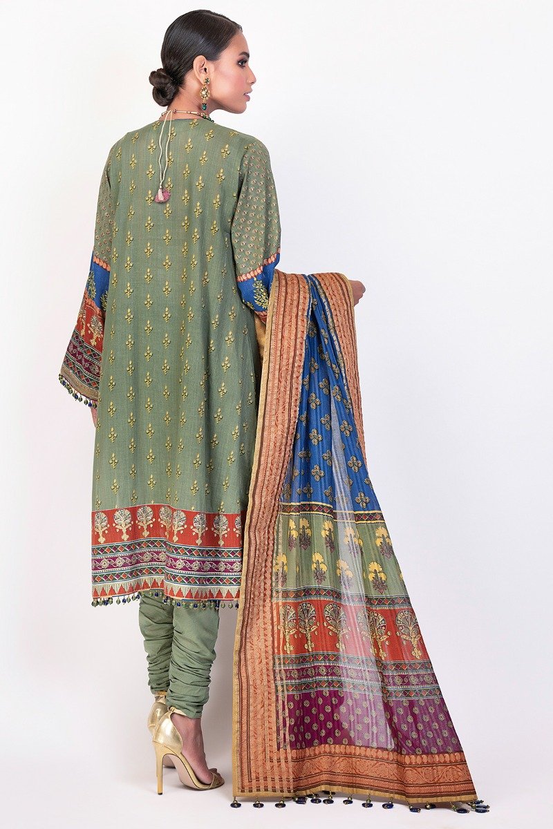 Alkaram - 2 Pc Embroidered Suit with Cotton Zarri Dupatta
