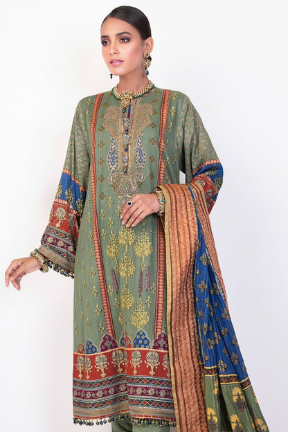 Alkaram - 2 Pc Embroidered Suit with Cotton Zarri Dupatta