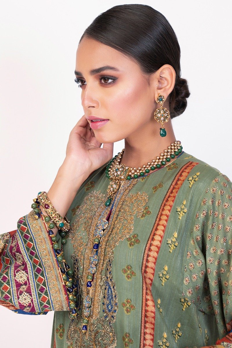 Alkaram - 2 Pc Embroidered Suit with Cotton Zarri Dupatta