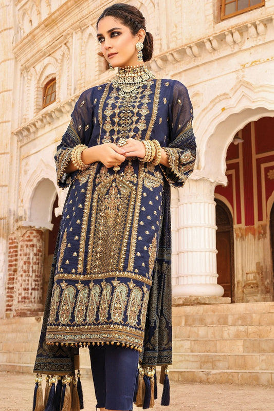 Alkaram - 3 Pc Embroidered Suit With Chiffon Dupatta