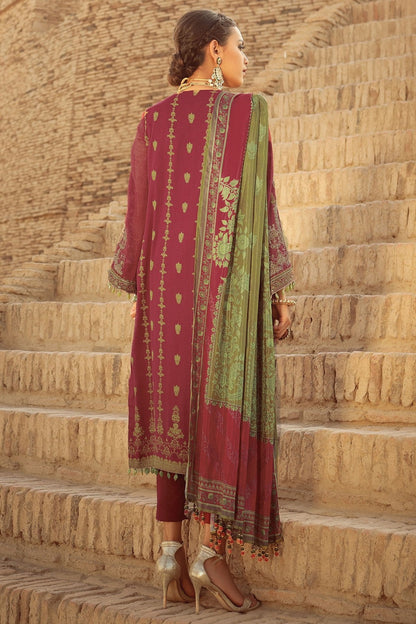Alkaram - 3 Pc Embroidered Suit With Chiffon Dupatta