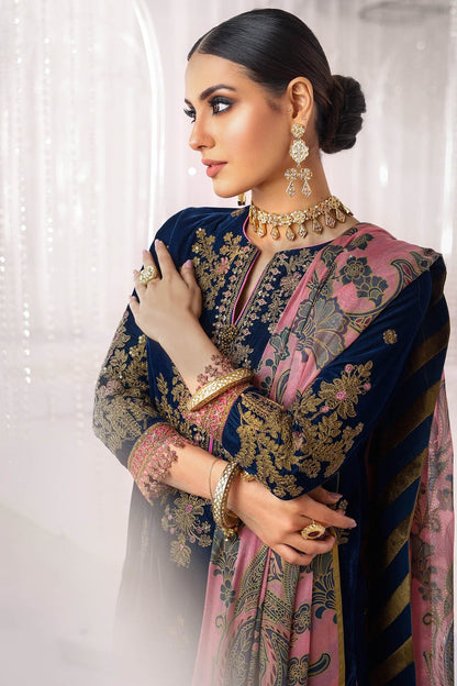 Alkaram - Two Piece Embroidered Velvet Shirt With Printed Silk Dupatta