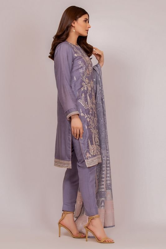 3 Piece Formal Cotton Net Suit