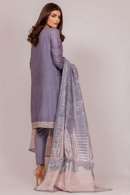 3 Piece Formal Cotton Net Suit
