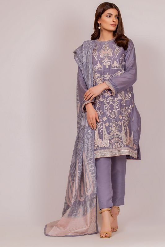3 Piece Formal Cotton Net Suit