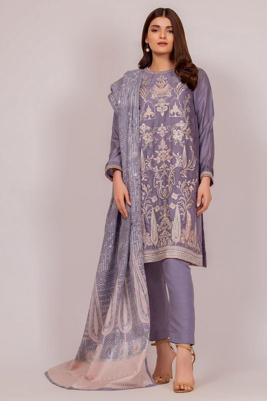 3 Piece Formal Cotton Net Suit
