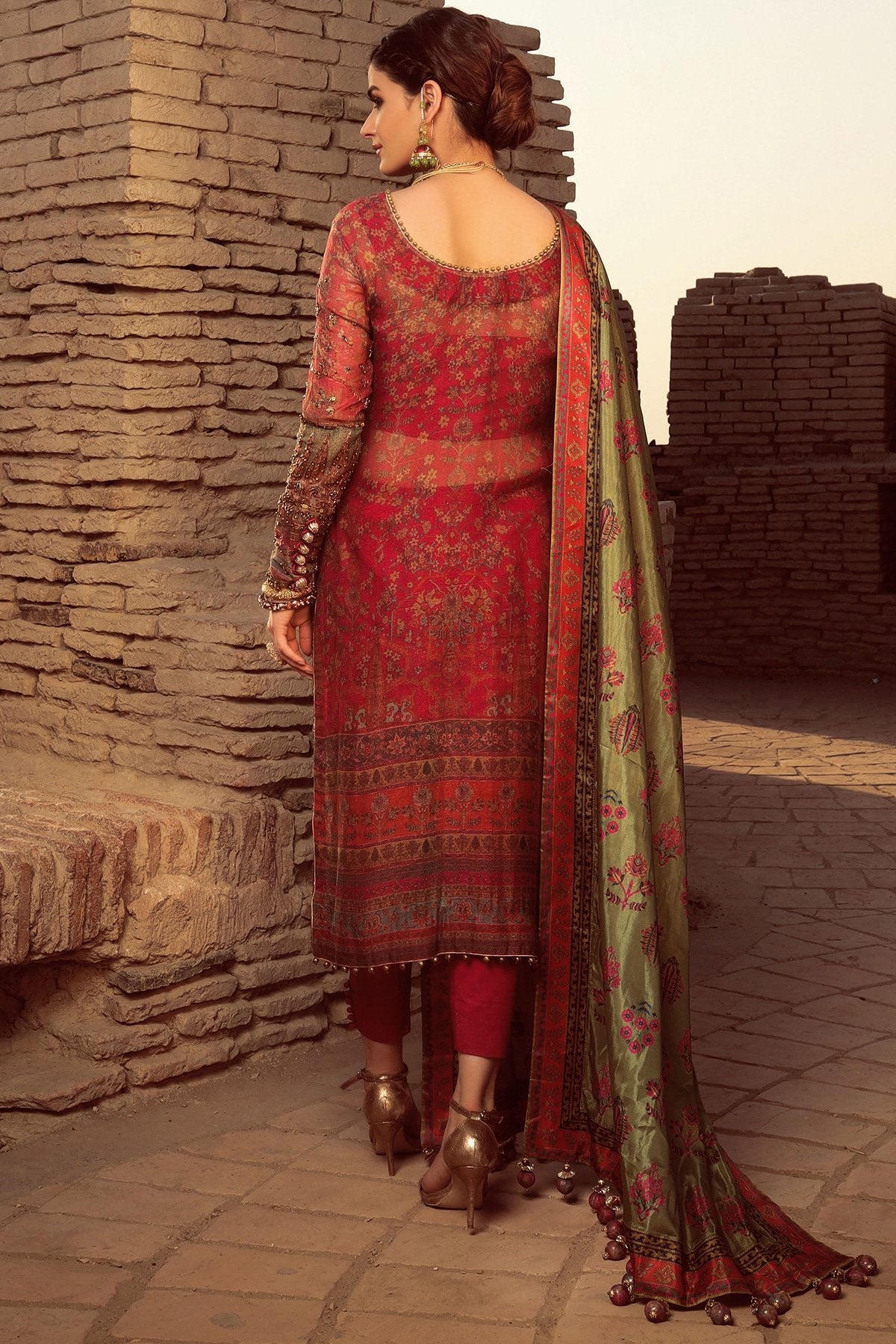 Alkaram - 3 Pc Embroidered Suit With Tissue Silk Dupatta