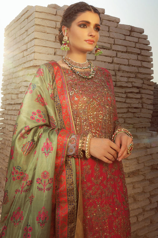 Alkaram - 3 Pc Embroidered Suit With Tissue Silk Dupatta