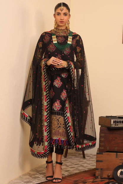 Alkaram - 3 Pc Embroidered Lawn Suit With Embroidered Poly Net Dupatta