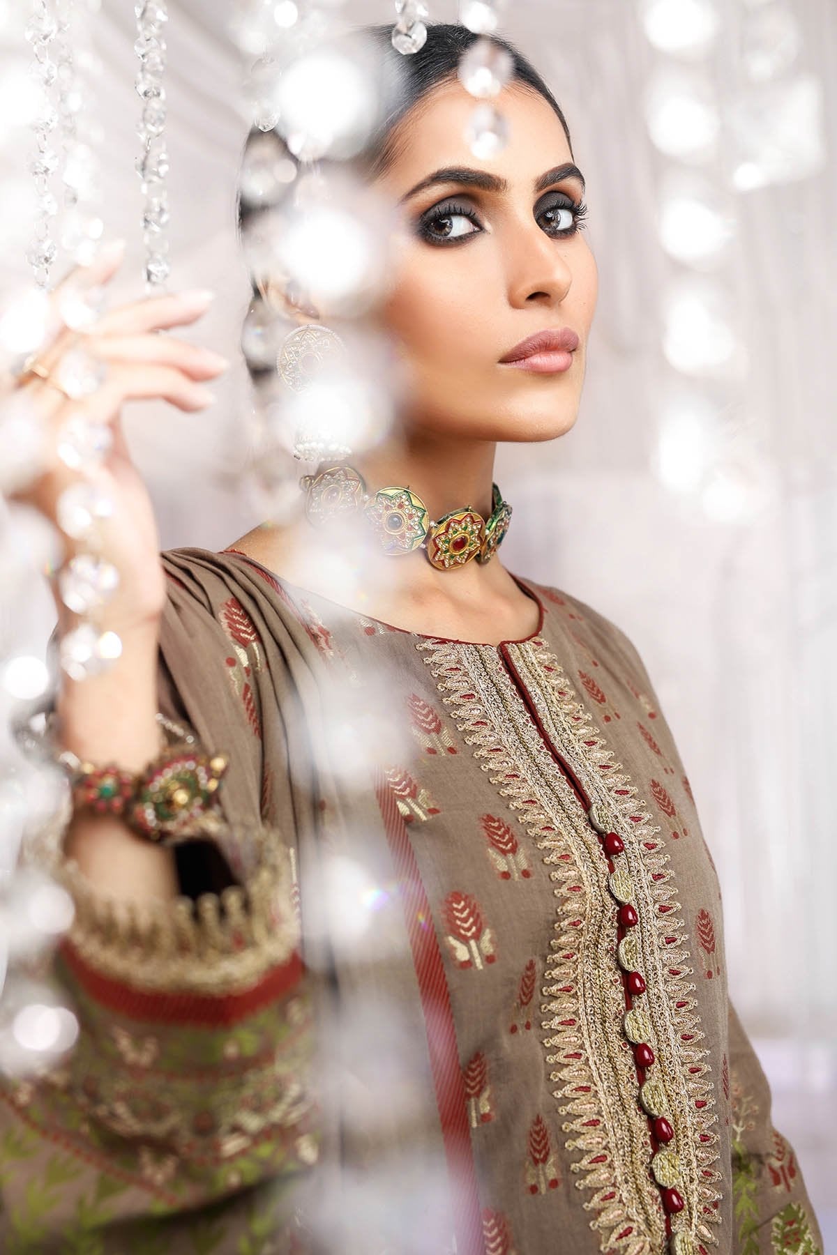 Alkaram - Three Piece Embroidered Jacquard Shirt With Jacquard Dupatta