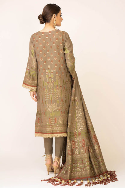 Alkaram - Three Piece Embroidered Jacquard Shirt With Jacquard Dupatta