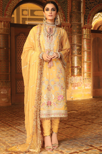 Alkaram - 3 Pc Embroidered Suit With Poly Net Dupatta