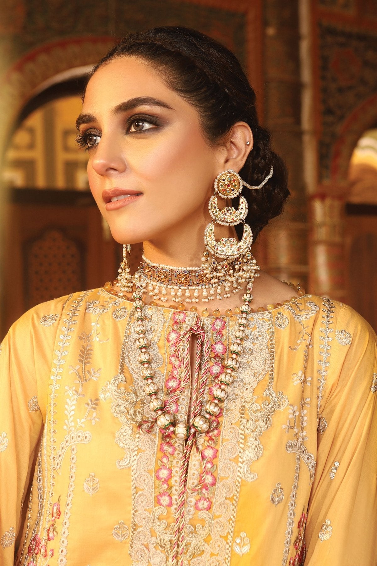 Alkaram - 3 Pc Embroidered Suit With Poly Net Dupatta