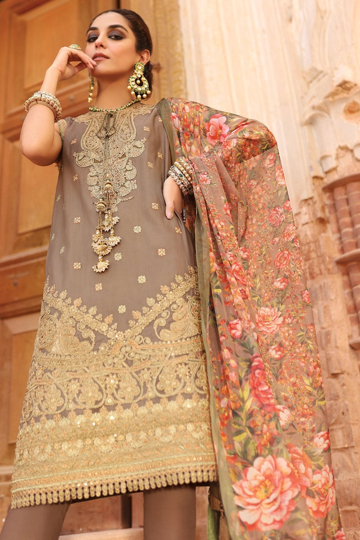 Alkaram - 2 Pc Embroidered Suit With Silk Dupatta