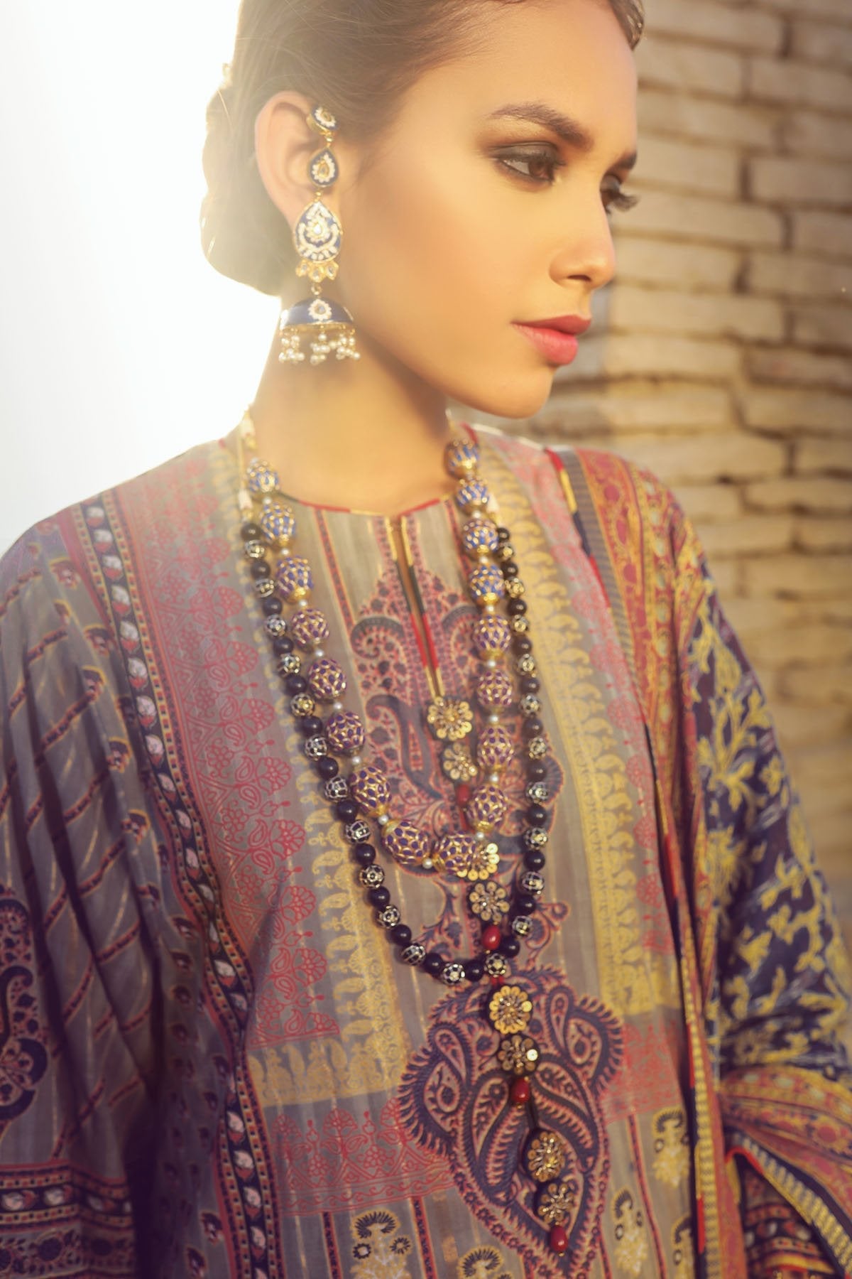 Alkaram - 2 Pc Printed Suit With Cotton Zarri Dupatta