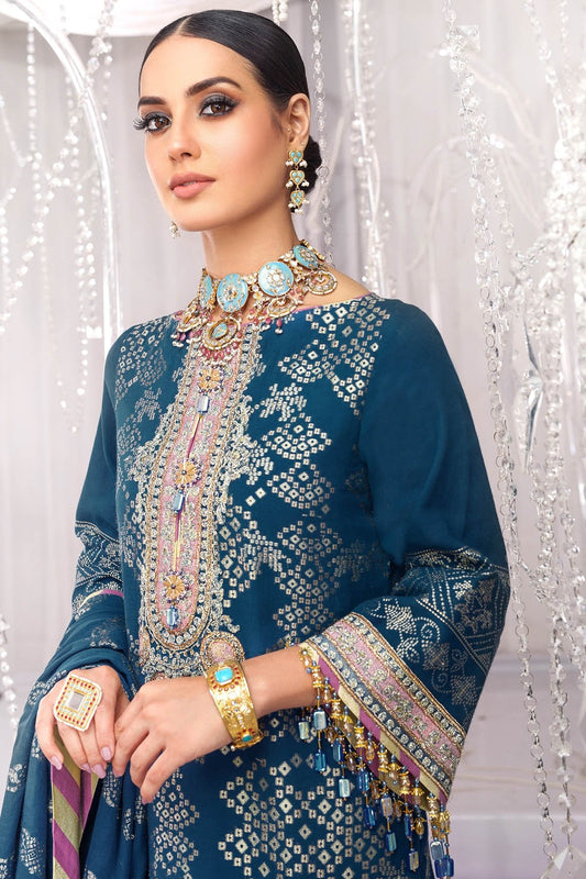 Alkaram - Three Piece Embroidered Jacquard Shirt With Jacquard Dupatta