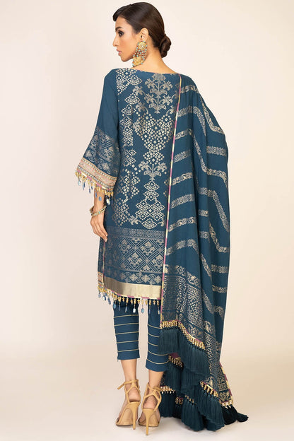 Alkaram - Three Piece Embroidered Jacquard Shirt With Jacquard Dupatta