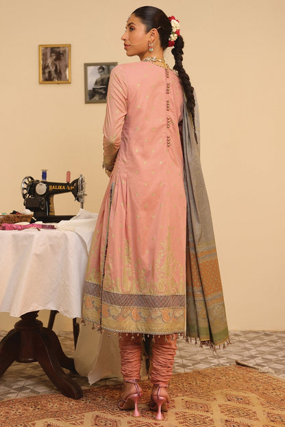 Alkaram - 3 Pc Embroidered Lawn Suit With Cotton Silk Dupatta