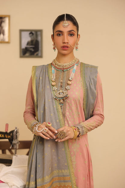 Alkaram - 3 Pc Embroidered Lawn Suit With Cotton Silk Dupatta