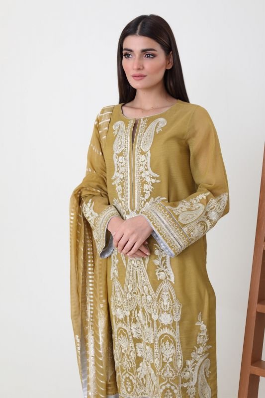 3 Piece Formal Cotton Net Suit