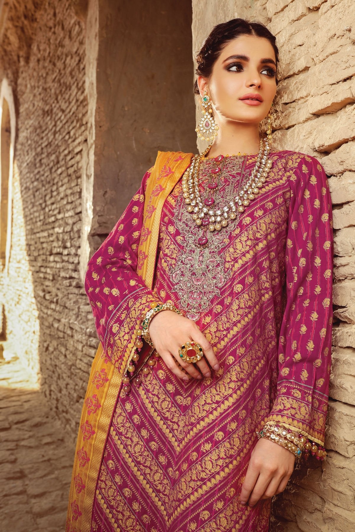 Alkaram - 2 Pc Embroidered Suit With Cotton Zarri Dupatta