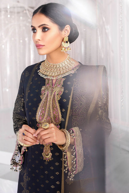 Alkaram - Three Piece Embroidered Jacquard Shirt With Cotton Silk Dupatta