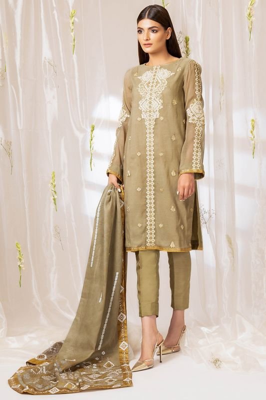3 Piece Cotton Net Formal