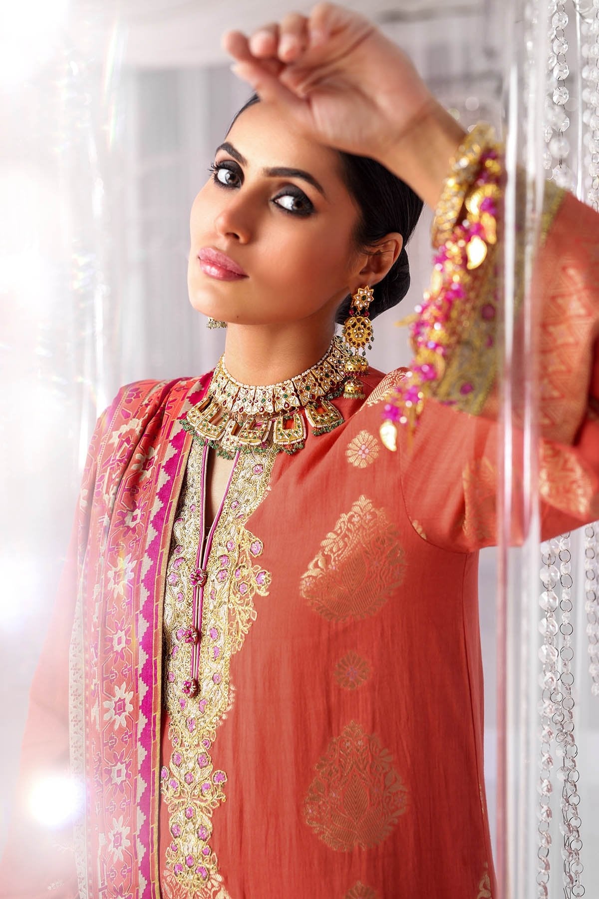 Alkaram - Three Piece Embroidered Jacquard Shirt With Cotton Silk Dupatta