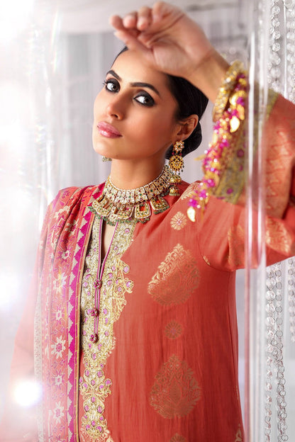 Alkaram - Three Piece Embroidered Jacquard Shirt With Cotton Silk Dupatta