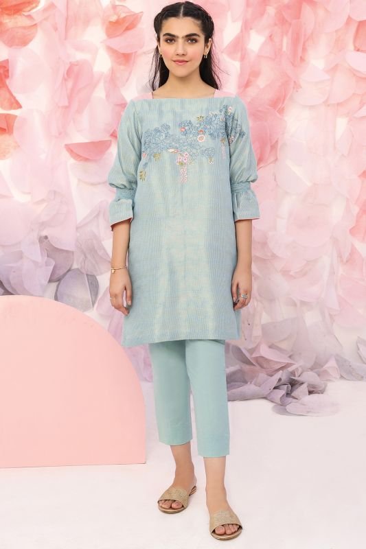 Alkaram - 2 Pc Embroidered Jacquard Suit With Cambric Trousers
