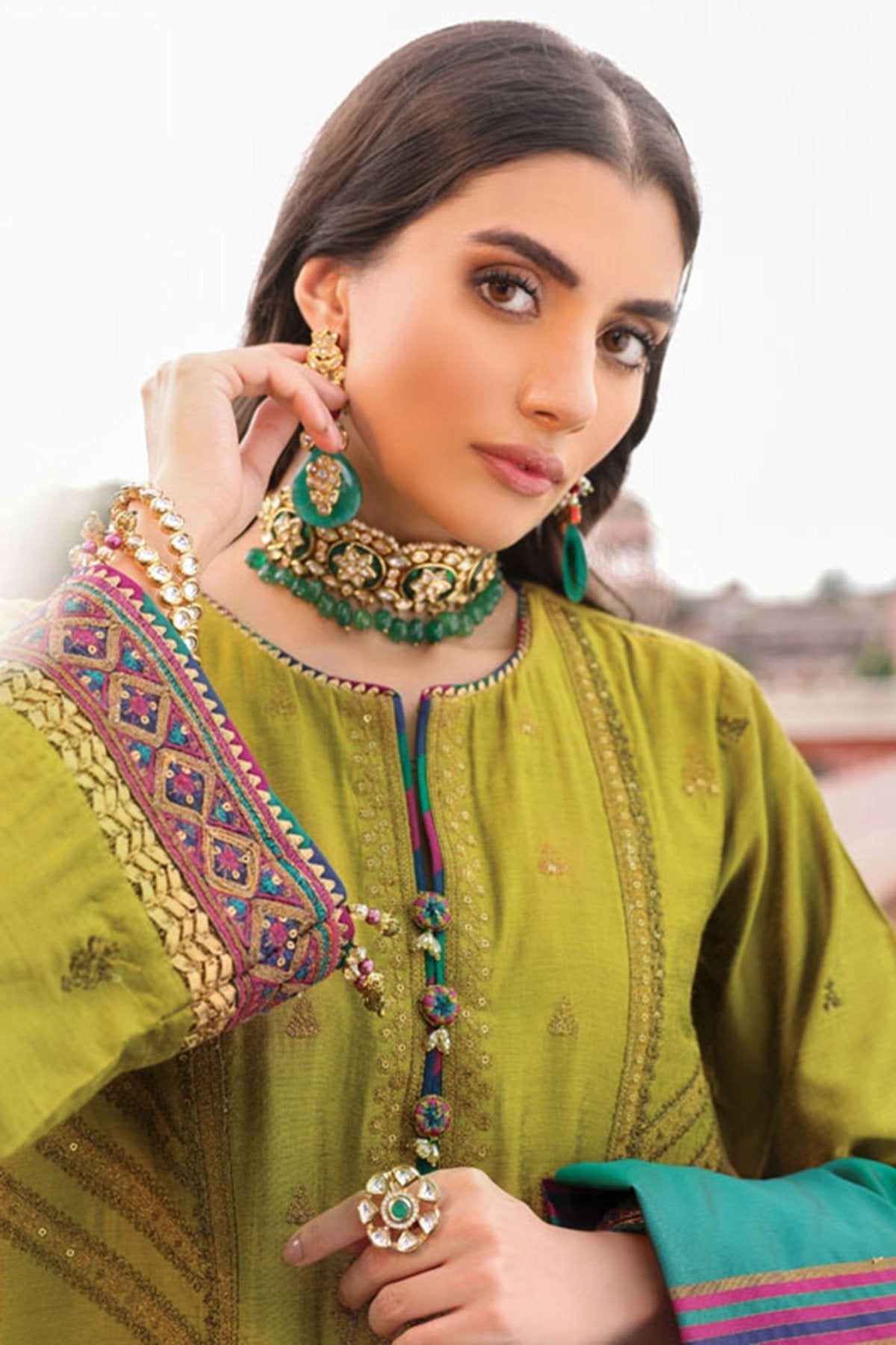 Alkaram - 2 Pc Embroidered Silk Suit With Yarn Dyed Dupatta