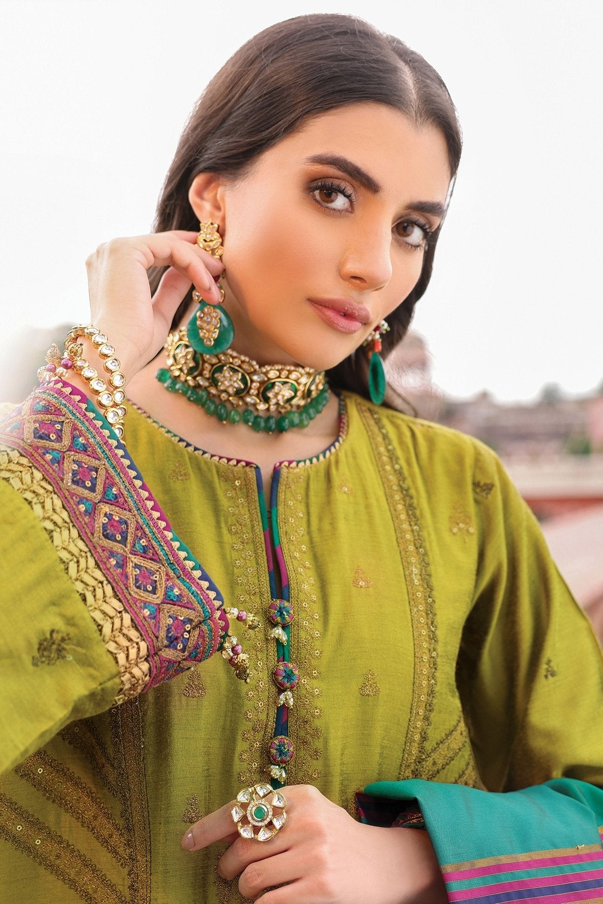 Alkaram - 2 Pc Embroidered Silk Suit With Yarn Dyed Dupatta