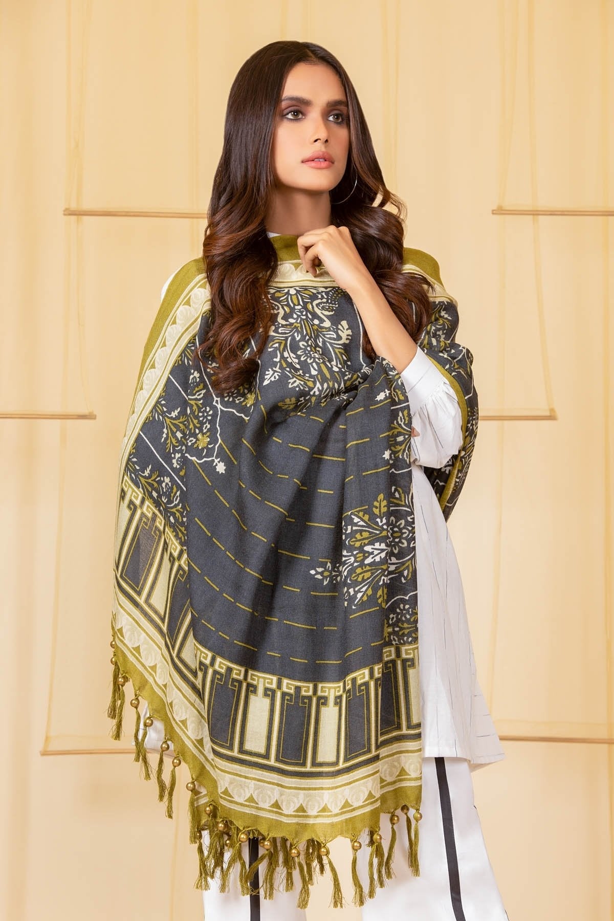 Printed Woolen Viscose Shawl