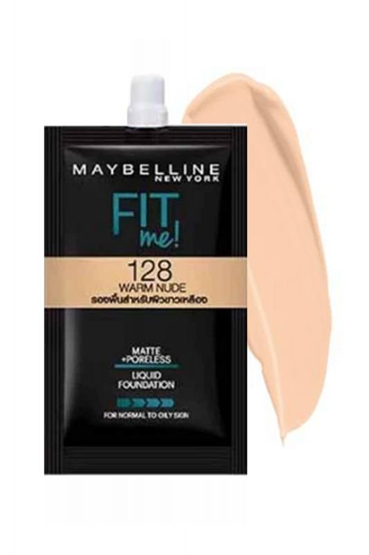 Box of 5 Fit Me! Matte & Poreless Foundation 5 ML Sachets - 128 Warm Nude