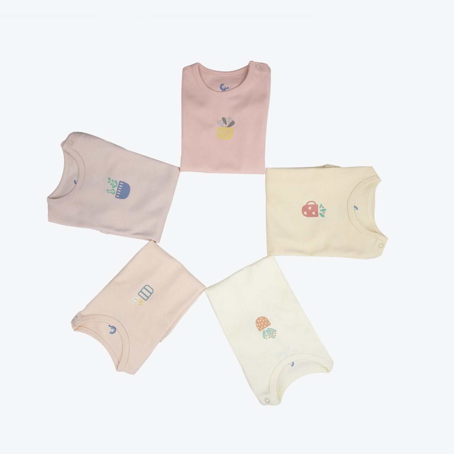 Cuddle & Cradle - Set of 5 baby bodysuits with beautiful flowers