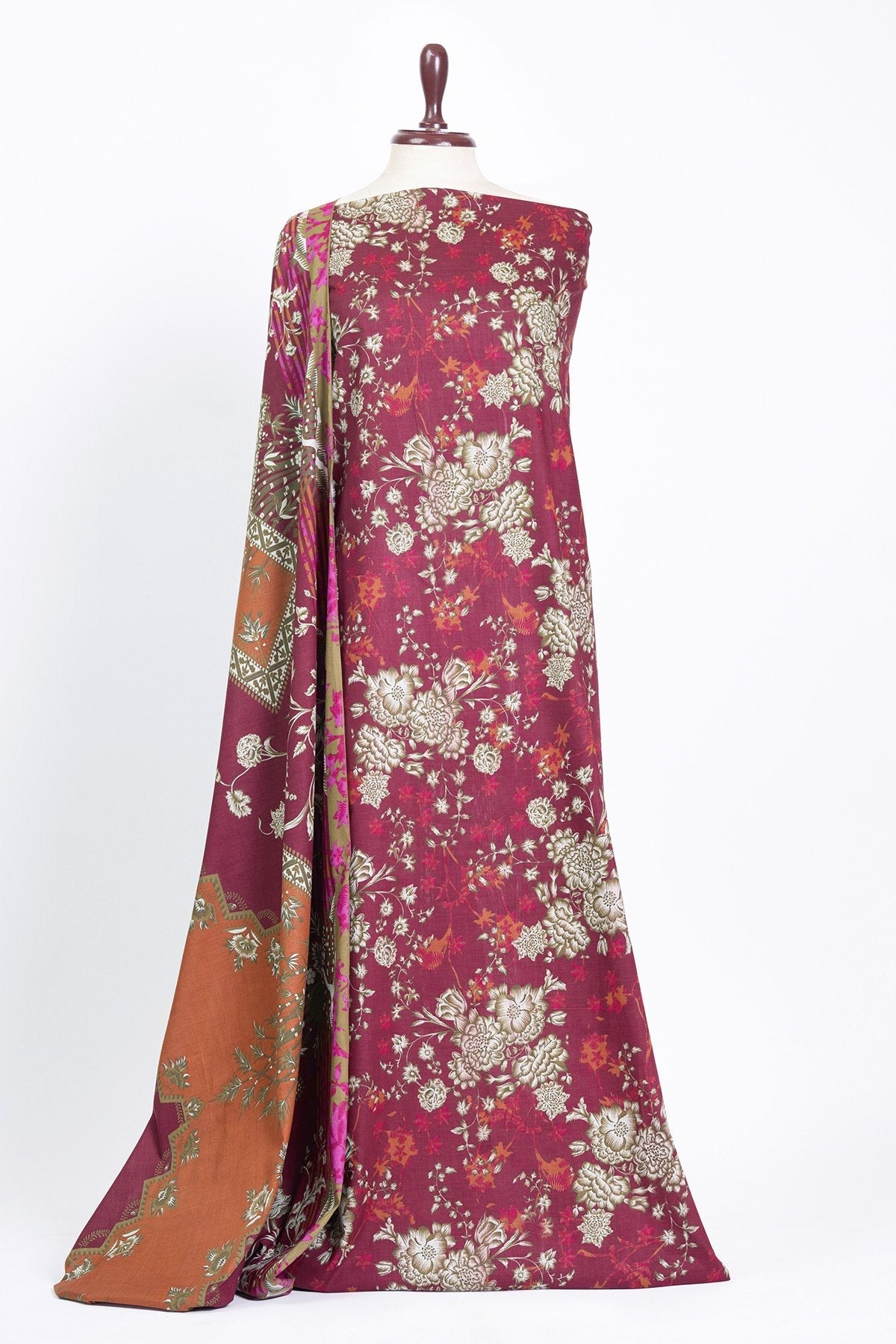 Alkaram - 3 Pc Printed Lawn Suit With Printed Lawn Dupatta