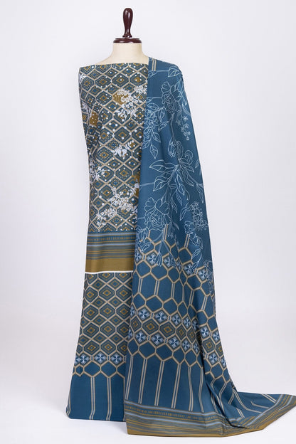 3 Pc Printed Lawn Suit With Printed Lawn Dupatta